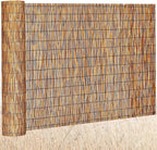 Barydat 1 Pcs 6 x 16.4 ft Reed Fence Roll, 85% Shade Bamboo Privacy Screen by home