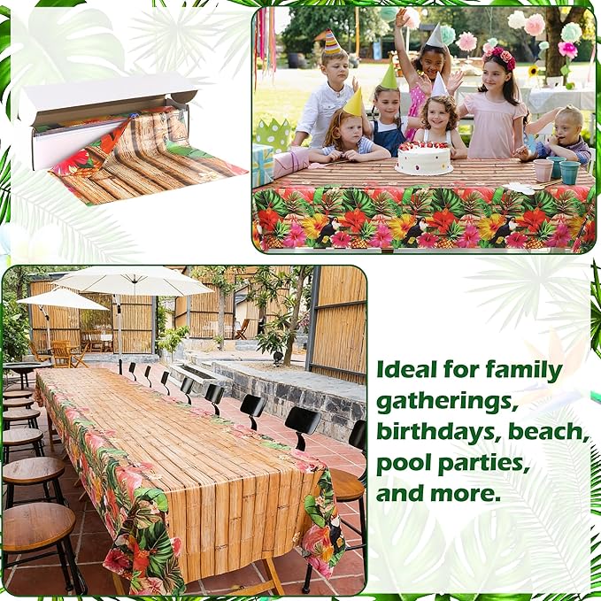 Kochorie 100 Ft X 54 Inch Hawaiian Luau Party Tablecloth Roll - Image 7