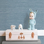 JiffDiff Grasscloth Wallpaper Peel and Stick Blue Grassweave Stick on Wallpaper - Image 7