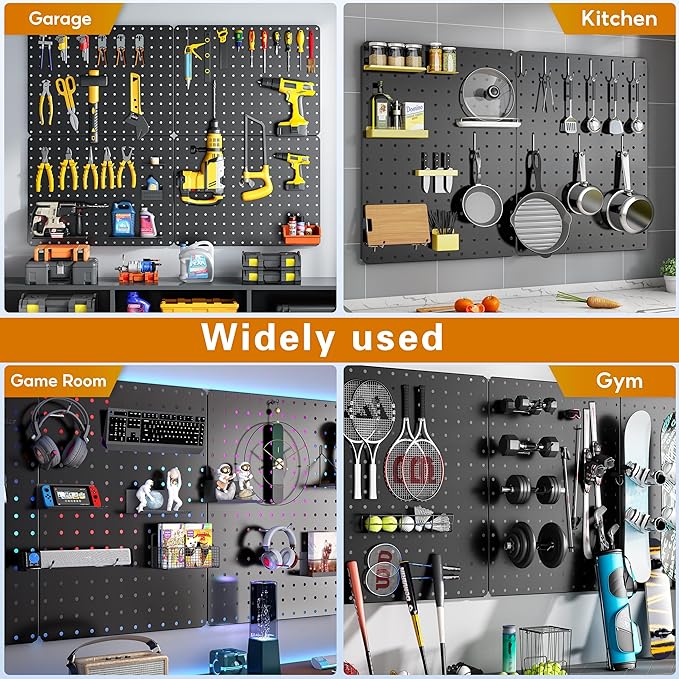 Peg Board, Includes 4 Pack Black Peg Board Panels - Image 7