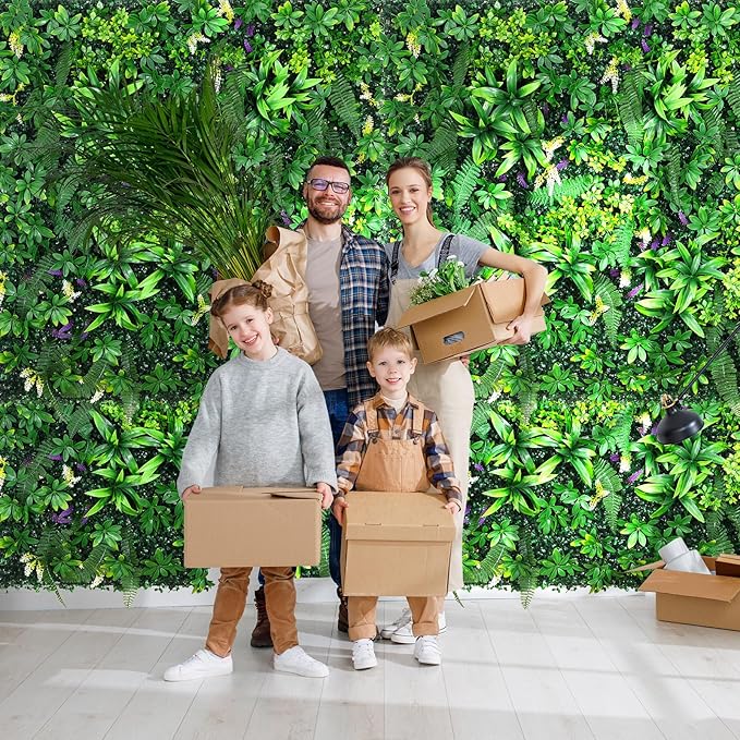 fanado Artificial Grass Wall Panels 40"x120", Hedge Green Wall Decor Backdrop - Image 5