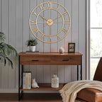 CLXEAST Champagne Gold Metal Wall Clock, Large Roman Numeral 24 Inch Wall Clocks - Image 7