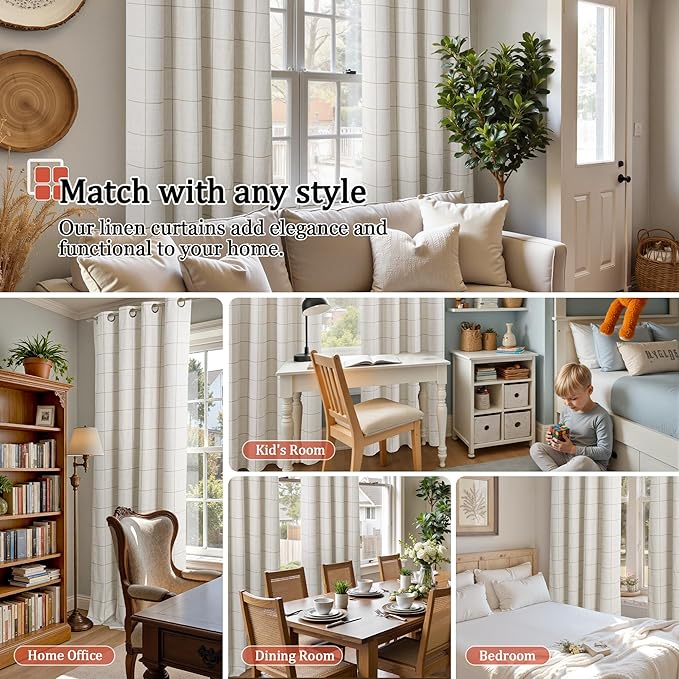 Lajode Plaid Patterned Curtains Thermal Insulated - Image 4
