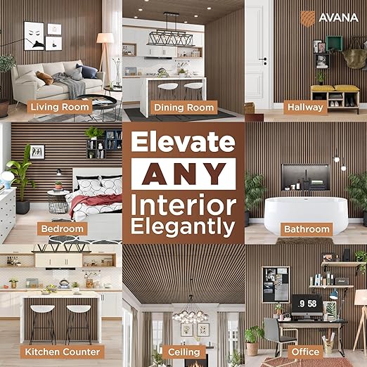 Avana Acoustic Wood Wall Panels – 47.2 X 12.6 Inch Smoke Walnut Acoustic Panels - Image 3