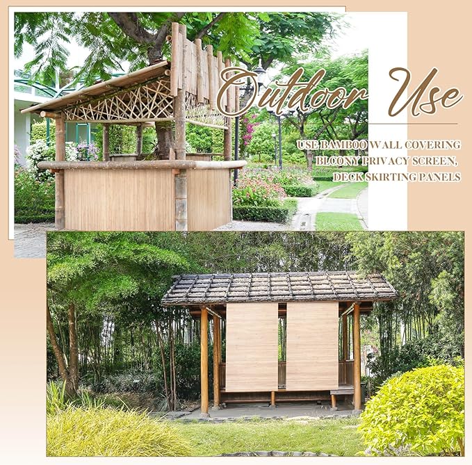 Juexica 2 Pcs Natural Bamboo Wall Panel 16 x 96 Inch Bamboo Covering Renewable - Image 5