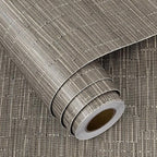 FunStick 24"x394" Grasscloth Wallpaper Textured Woven Taupe Brown Grass Cloth - Image 4