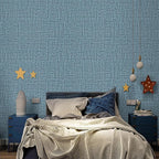 TANONE Blue Contact Paper Peel and Stick 15.8 in X 197 in, Grasscloth Wallpaper - Image 4