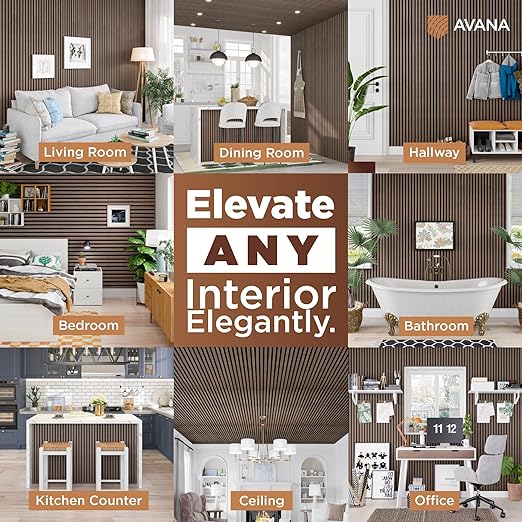 Avana Acoustic Wood Wall Panels – 47.2 X 12.6 Inch Walnut Acoustic Panels 1 PC - Image 3