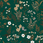 Laatse Dark Floral Wallpaper Peel and Stick 17.5in x 118in Vintage Green Gold by Laatse