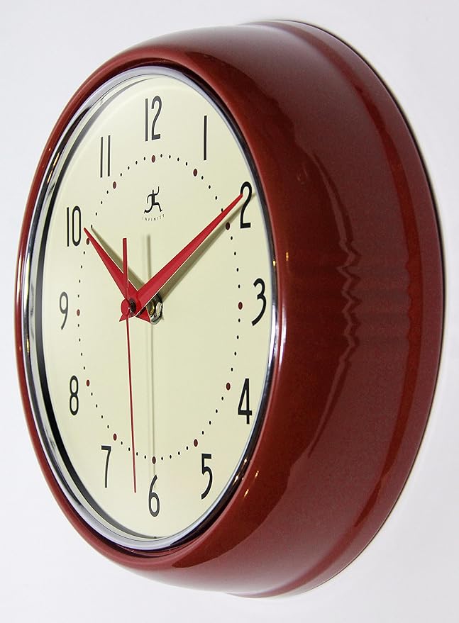 Infinity Instruments LTD. Retro 12 inch Silent Sweep Non-Ticking Mid Century - Image 4