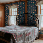 FLFK Mystic Peel and Stick Wallpaper 16" x 128" Moody Dark Blue & Orange - Image 5
