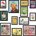 LANCHI95 12 Pcs Eclectic Wall Art Decor FRAMED, Eclectic Home Decor, Retro by LANCHI95