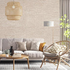 Khaki Grasscloth Peel and Stick Wallpaper 17.3"x480" Faux Linen Textured - Image 5