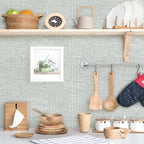 Amiya Grasscloth Grey Wallpaper Peel and Stick Faux Fabric Linen Contact Paper - Image 8