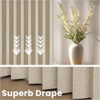 AJAZZ Blackout Accordion Door Curtain 98"x78" Cream Yellow - Image 6