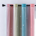 XiDi Curtains for Bedroom Decor, Rainbow Pink-Blue-52-54 by Addsomecolortolife
