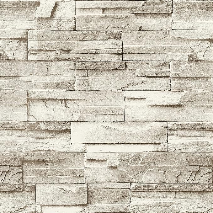 Jeweluck Stone Wallpaper Peel and Stick Brick Wallpaper 17.7”×118.1” Brick by Jeweluck