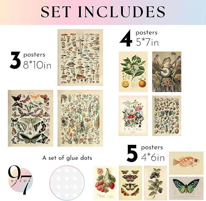 97 Decor 12 Pcs Cottagecore Wall Art Set - Image 2