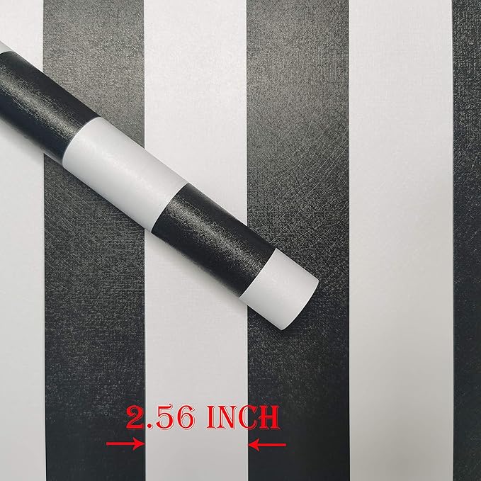 Guvana Stripe Black and White Peel and Stick Wallpaper Self-Adhesive Wallpaper - Image 5