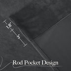 NICETOWN Grey Velvet Blackout Curtains 108 inches Long - Image 4