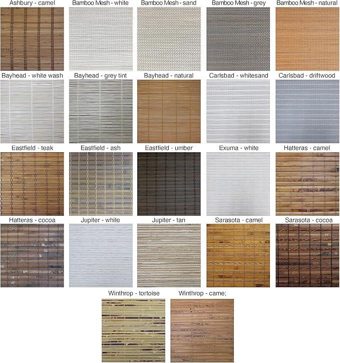Cordless Woven Wood Roman Shades, Bamboo Shades Sizes 20 to 72 Wide and 24 to - Image 5