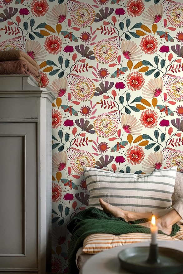 Wallpaper Peel and Stick Floral Wall Paper Removable Waterproof - Image 6