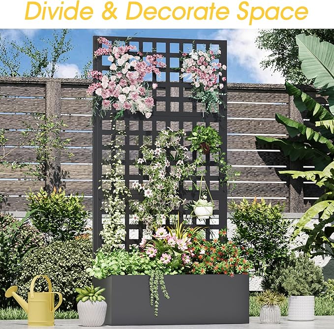 Metal Planter Box with Trellis, Planter Box Trellis with Privacy Screen and - Image 8