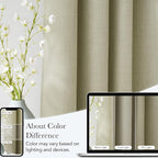NICETOWN Beige Faux Linen Room Darkening Rod Pocket Curtains 63 inch Length - Image 5