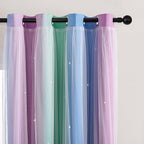 XiDi Curtains for Bedroom Decor, Rainbow Green PurpleBlue52/96/1 - Image 2