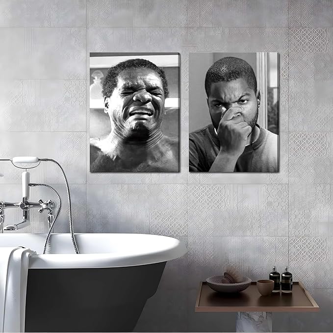 Framed Funny Bathroom Canvas Wall Art Set of 2 - Image 2