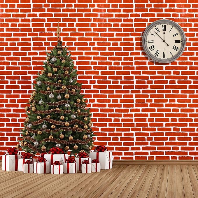 Chuangdi 2pcs 4.5 x 9 Feet Brick Wallpaper Peel and Stick Backdrop Tablecloth - Image 5
