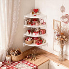 Alsonerbay White Corner Shelf Wall Mount, Large Wooden Shelves - Image 2