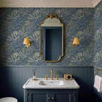 Safiyya Blue Vintage Floral Wallpaper Peel and Stick Contact Paper 17.3" x 197" - Image 2