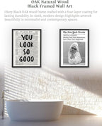 iHery Premium Natural Black OAK Wood 12x16in Trendy Framed Wall Art, Vintage - Image 3