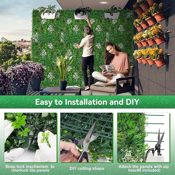 20"x20" Grass Wall Panels, Faux Green Wall Decor - Image 4