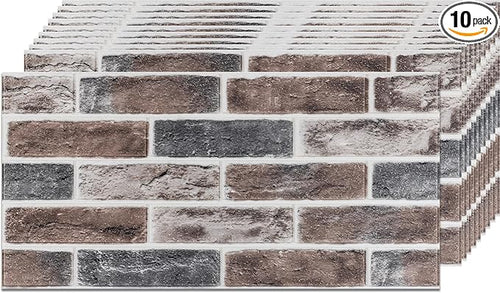 3D Wall Panels Brick Peel and Stick 26.7"x13.4"-10 PCS by Abyssaly