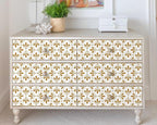 FLFK Wallpaper Border Gold and White Patterns Peel and Stick Wall Border Self - Image 3