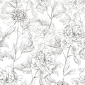 JiffDiff Floral Wallpaper Black & White Peel and Stick Vintage Peony Wall Paper by wallpaper