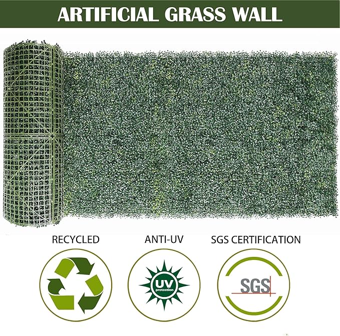 12PCS 20"x 20" Artificial Boxwood Wall Panels, UV-Anti Grass Wall Hedge Plant - Image 5