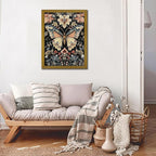 Hand Drawn Sandstone Nature Floral Wall Art, Framed Vintage 3D Textured - Image 5