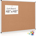 Large Cork Bulletin Board 48" X 48", Wall Mounted Notice Pin Board by Justdowhatyouwanttodo