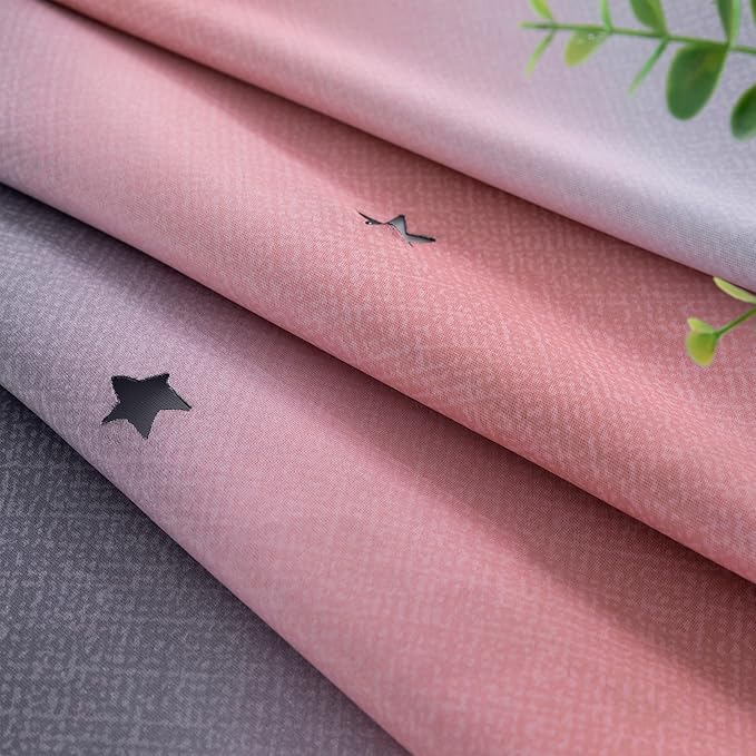 XiDi Curtains for Bedroom Decor, Rainbow Pink-Grey-34-54 - Image 6