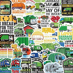 Garbage Truck Stickers 50Pcs Waterproof Cartoon Cute Trash Truck Stickers for Water Bottle Scrapbook Bumper Laptop Luggage Skateboard Cars Bike Guitar,Vinyl Funny Garbage Truck Sticker for Teens Boys