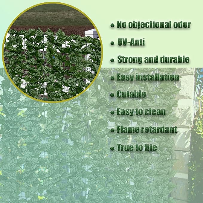 Artificial Ivy Privacy Fence Screen:120 "x 40" Anti-Ultraviolet Artificial - Image 4