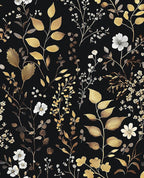 Laatse Boho Wallpaper Peel and Stick Dark Floral Wallpaper 17.5in x393in by Laatse
