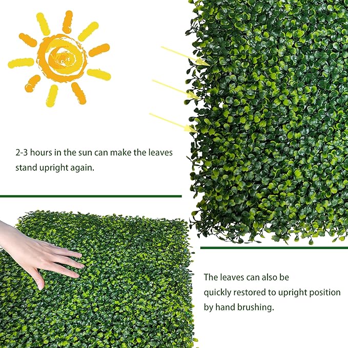 ODTORY Artificial Boxwood Roll Panels: 40 X 160 in UV-Anti Artificial Ivy - Image 5