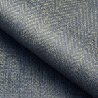 FunStick 24"x200" Dark Blue and Gold Grasscloth Peel and Stick Wallpaper by FunStick