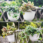5 Pack Resin Wall Hanging Planter Pot Vertical Garden Living Wall Mount Window - Image 5