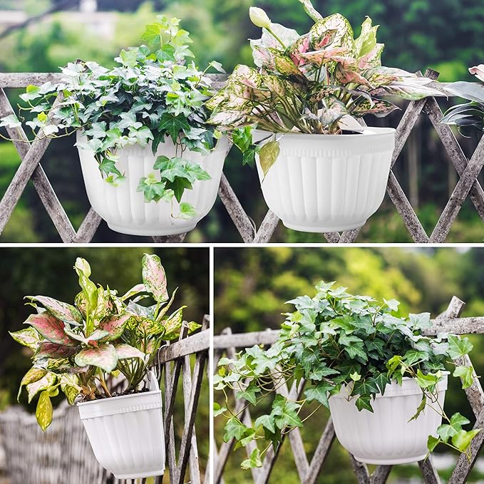 5 Pack Resin Wall Hanging Planter Pot Vertical Garden Living Wall Mount Window - Image 5