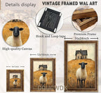 Vintage Gold Framed Wall Art Retro Country Sheep Oil Painting Canvas Prints - Image 4